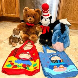 6pc 80s/90s Lot: Vintage 80s Dr. Seuss 90s Eeyore 80s Teddy 80s Cabbage Patch